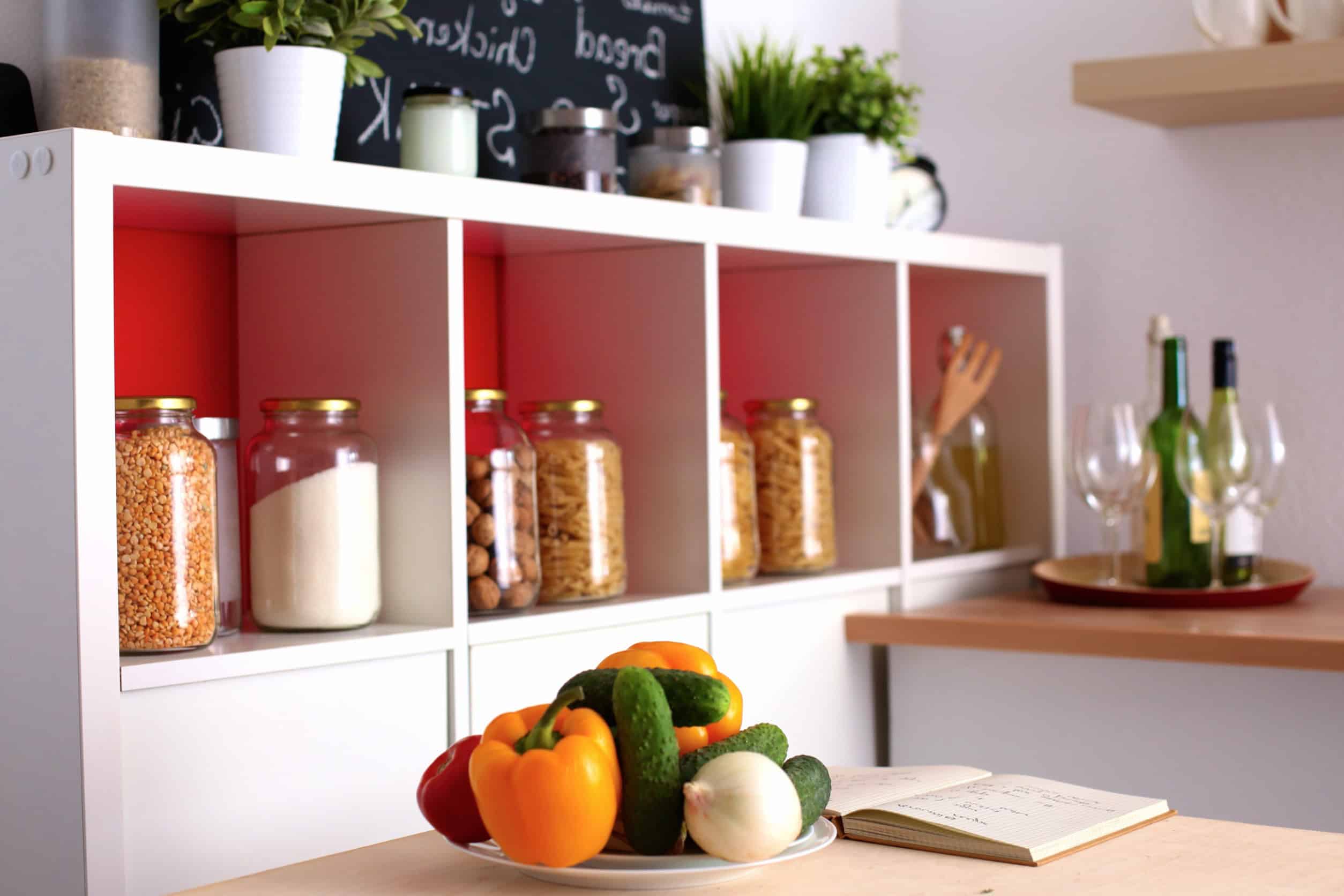 Open shelf kitchen cabinets